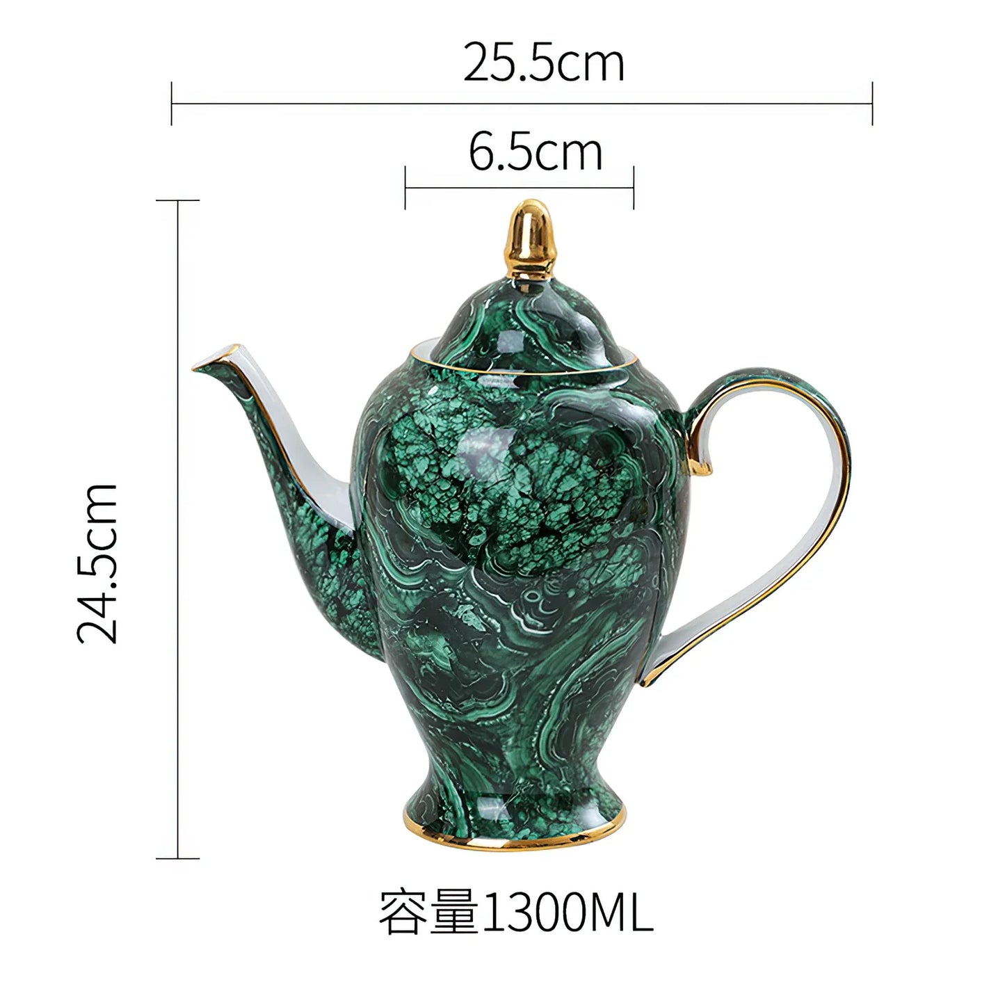 Green Gold Inlay Bone China Tea Set