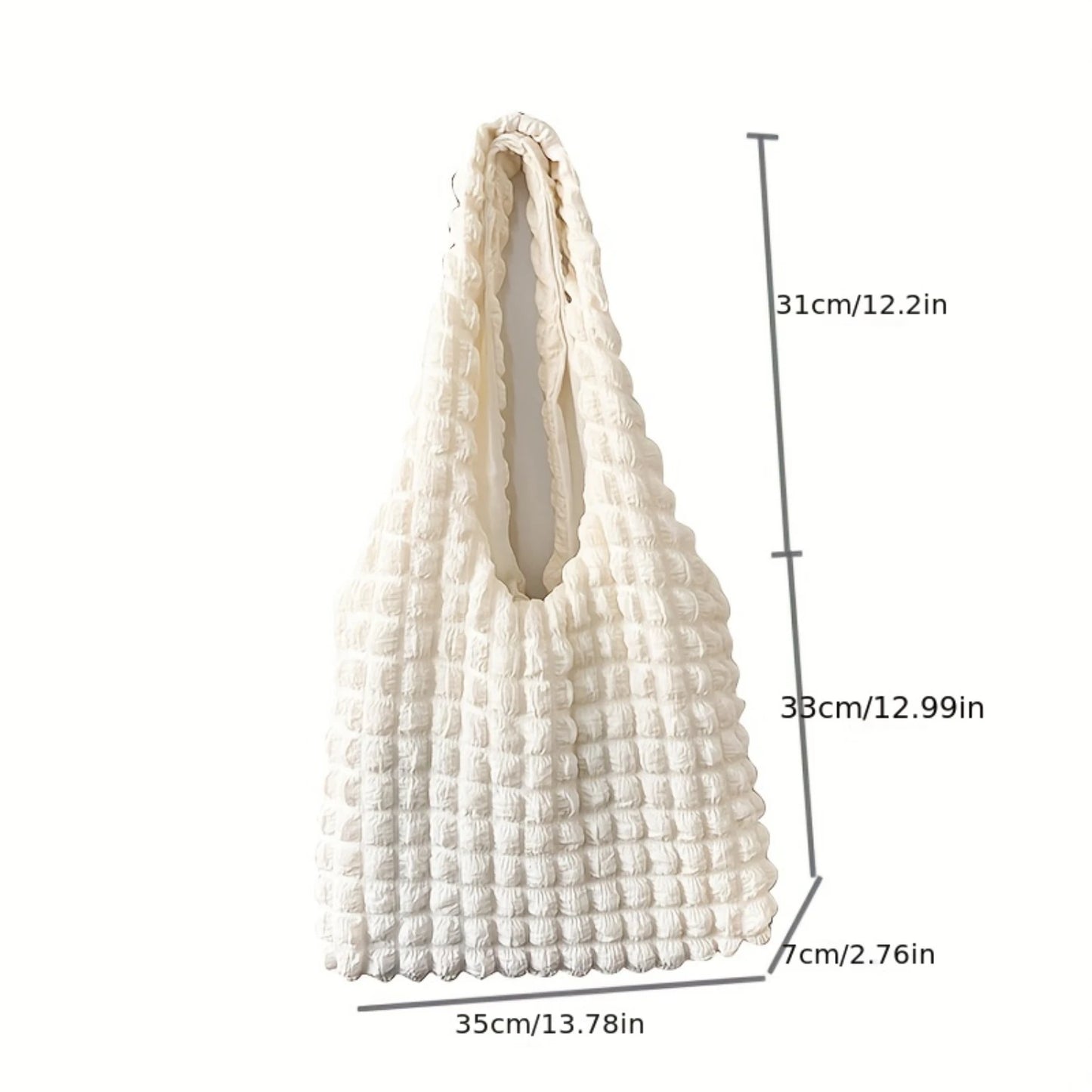 Ruched Tote Bag - Simple Cloud Shoulder Fashion Bag for Women
