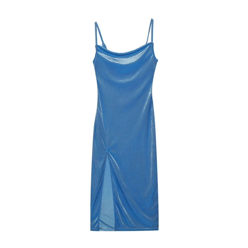 Women's Spring Summer Sexy Slim Slit Halter Dress