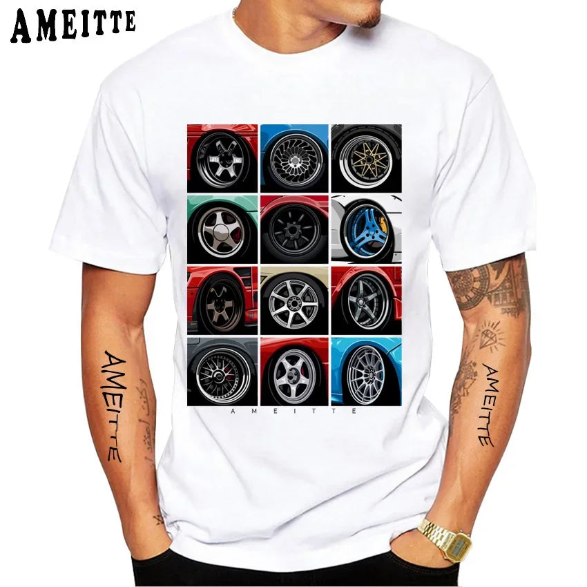 Luxury Wheels Fragments JDM Civic Type R T-Shirt for Summer