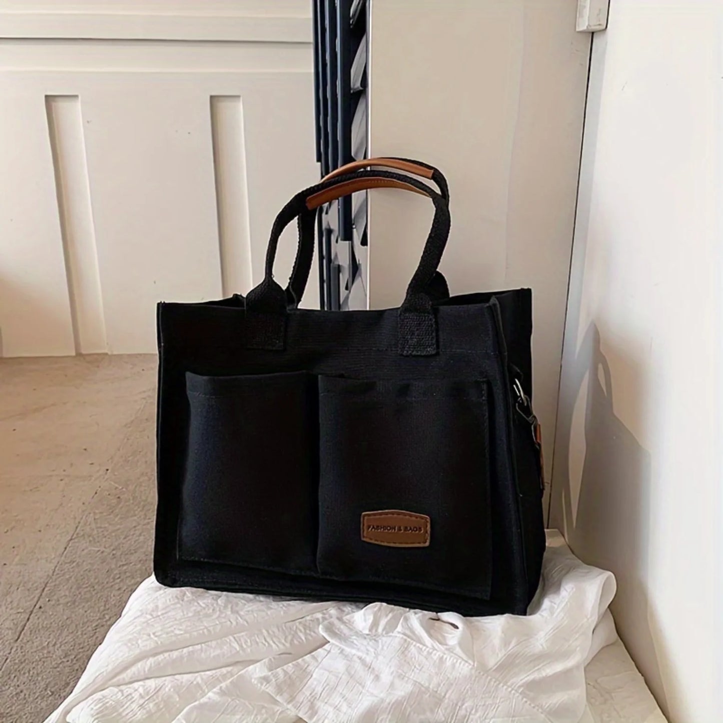 Canvas Tote Bag Crossbody Strap Women's Shoulder Bag