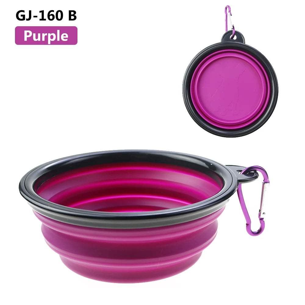 350ml Folding Pet Bowl - Portable Travel Dog & Cat Bowl with Keychain