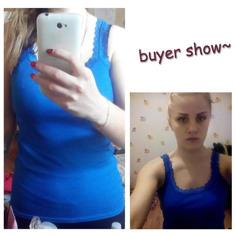 Summer Top Women Sleeveless Lace Tank Top - Sexy Women's Vest Tops