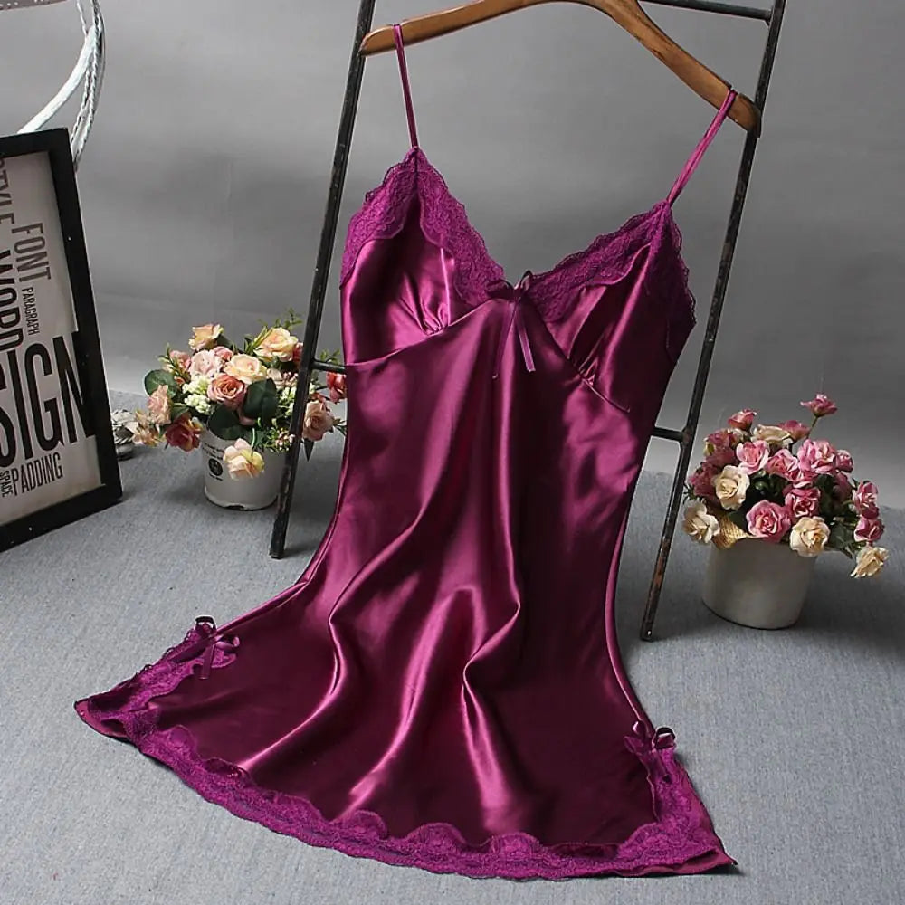 Sexy Lace Patchwork Camisole - Lingerie Nightgown for Women