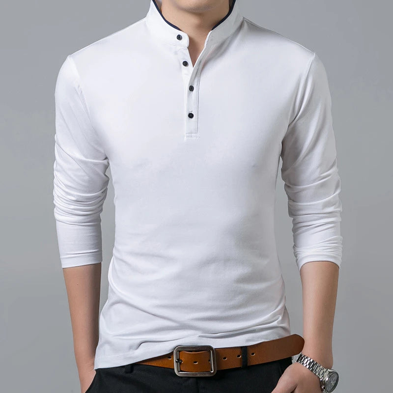 Men's Long Sleeve Polo Shirt - Summer Business Casual Top