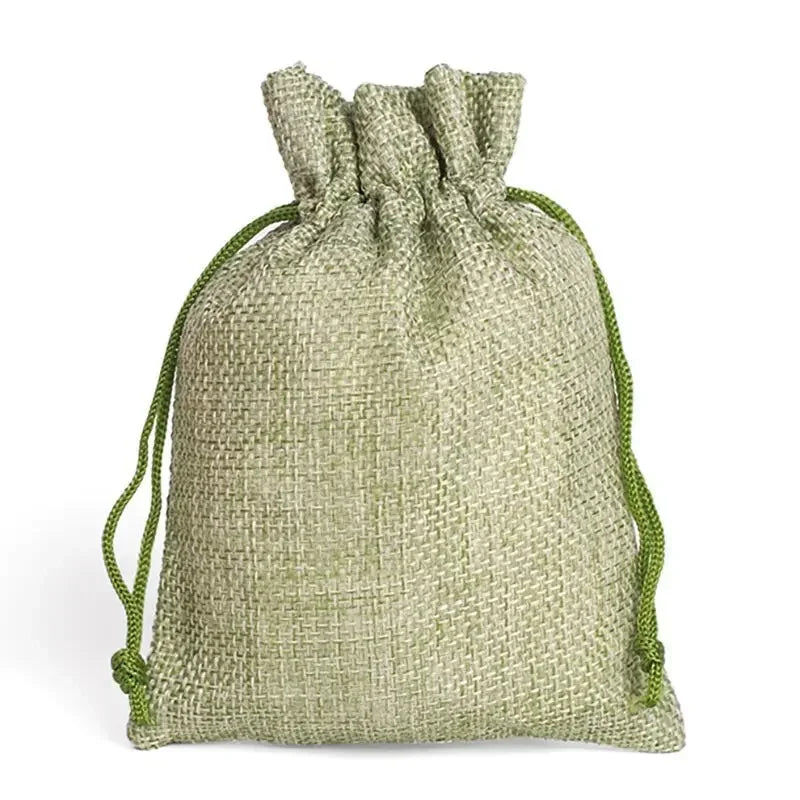 10Pcs Jute Natural Burlap Bag - Multi-Size Jewelry & Gift Bags