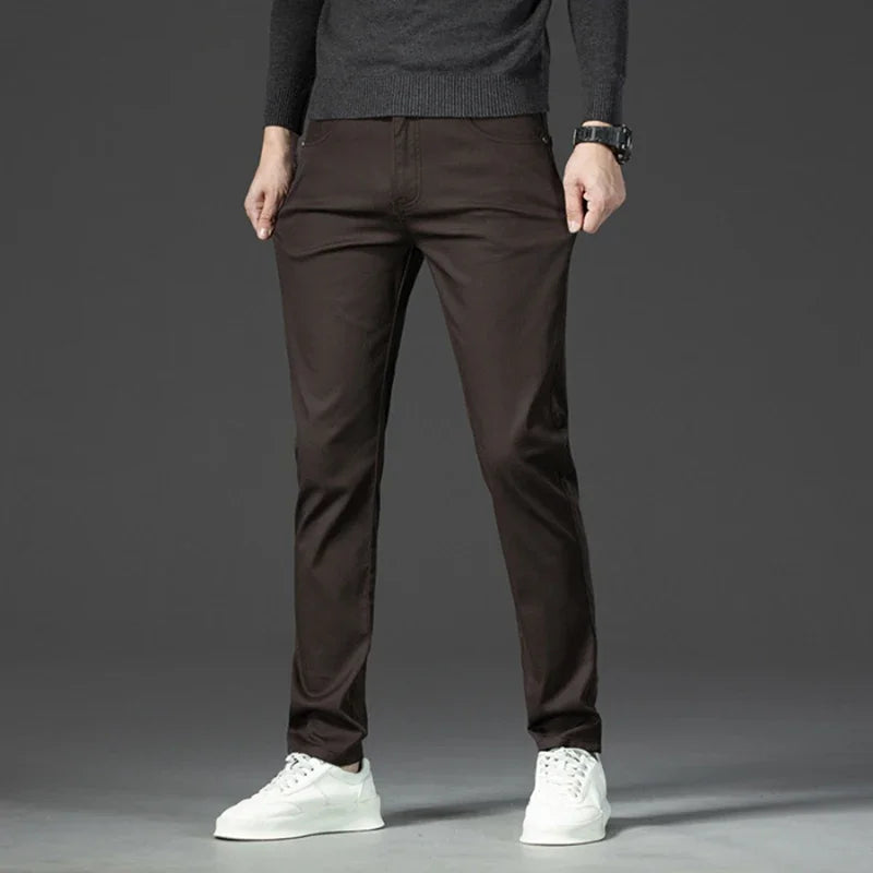 New Spring Casual Pants - Men's Straight Fit Stretch Chino Trousers