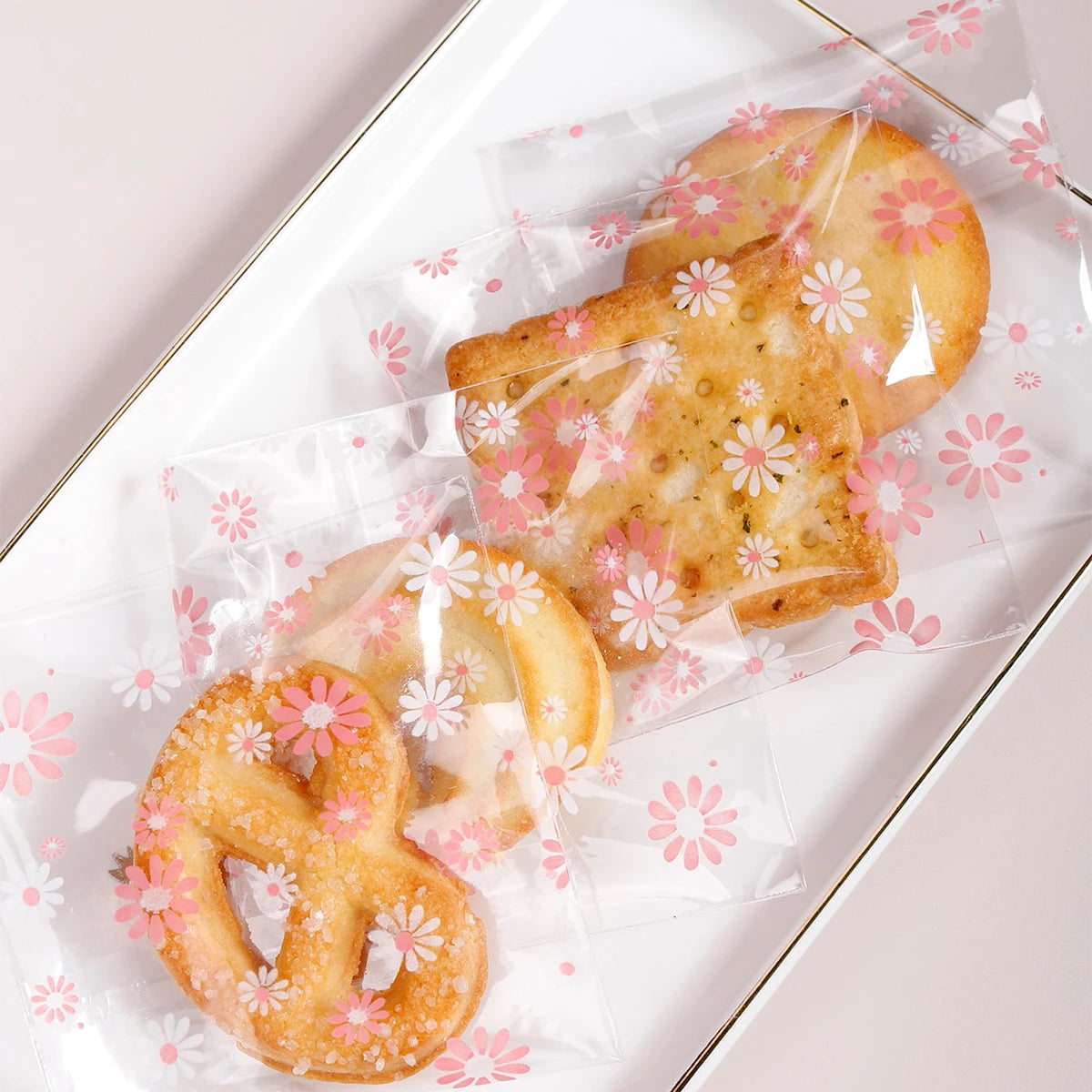 Plastic Packing Bags - Flower Self-Adhesive Gift Bags