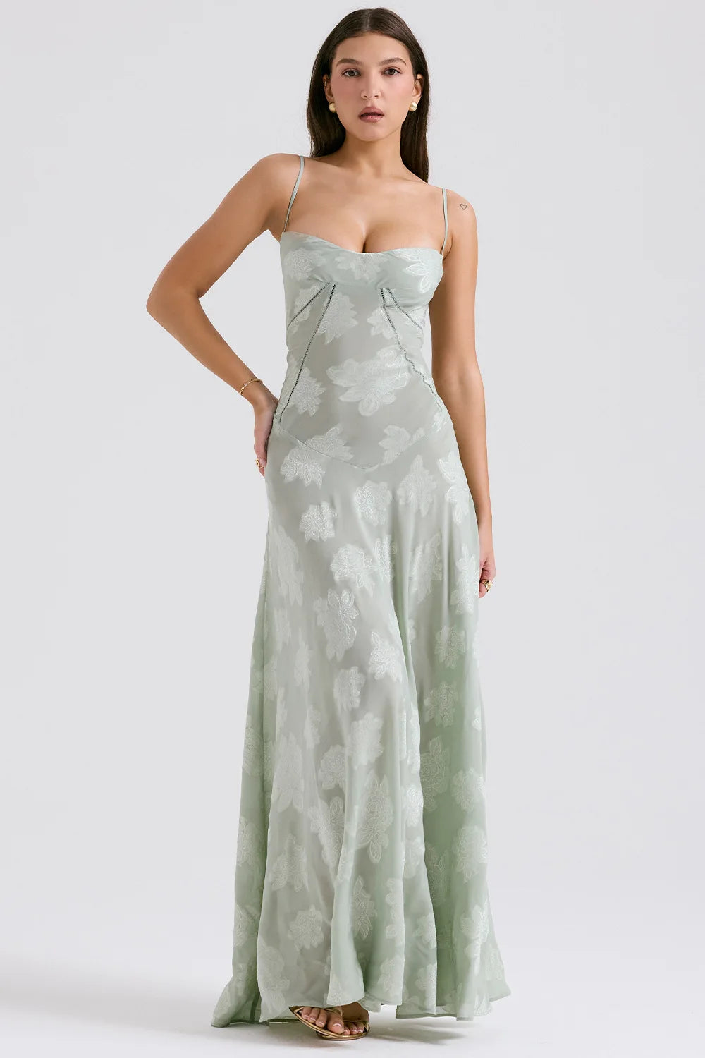 Women's Sheer Lace Boho Maxi Dress - Sleeveless Spaghetti Strap Party Dress