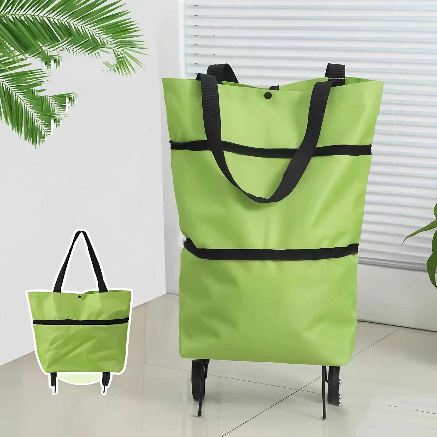 Portable Shopping Bag - Foldable Trolley with Wheels