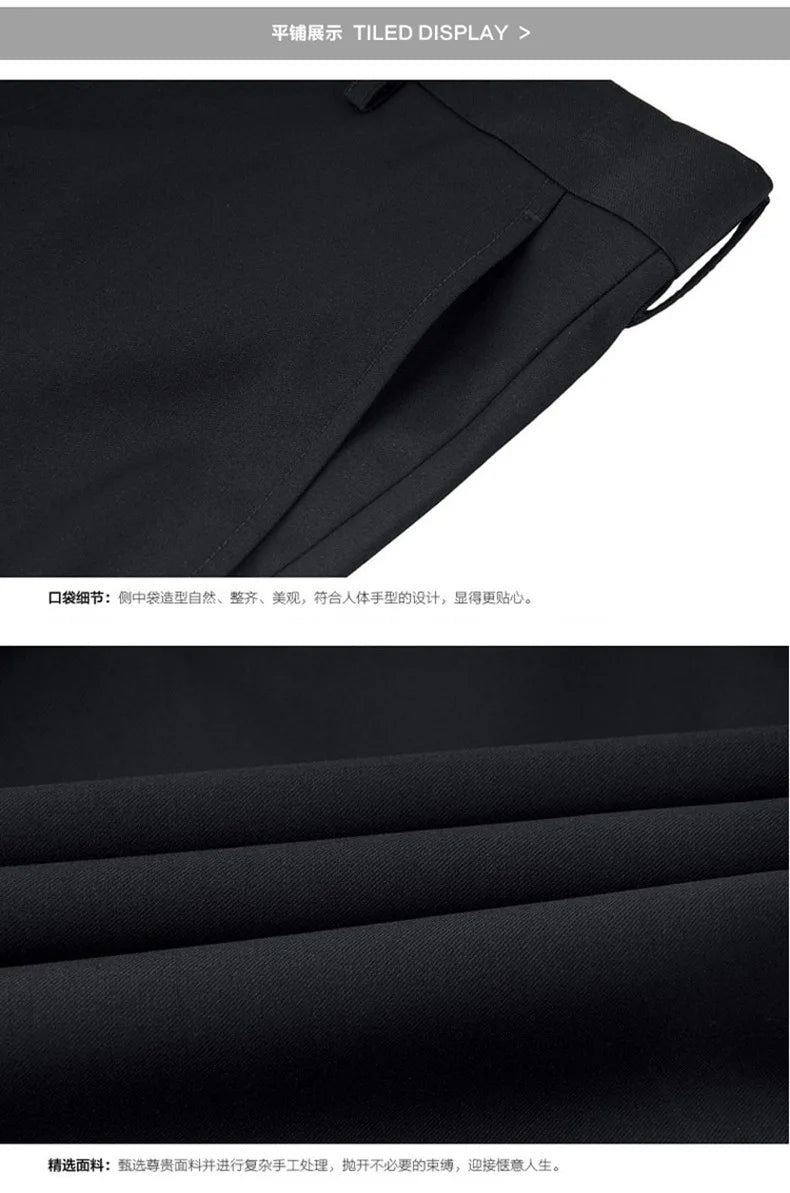 Men's Straight Slim Suit Pants - Formal Trousers