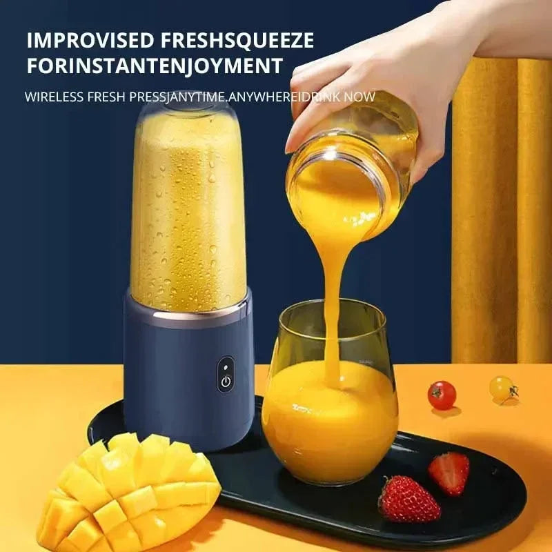 Portable Electric Juicer – Stainless Steel Blade Smoothie Blender Cup