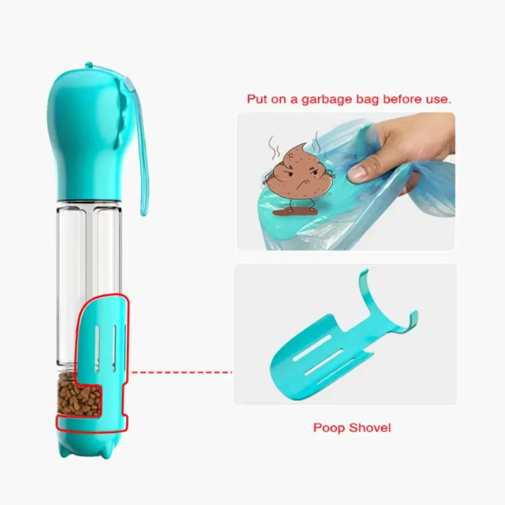 3 in 1 Pet's water bottle | Best Dog's Care Gadget | Leak Proof Water Bottle with Trash Bag and Shovel | Dog Food Feeder