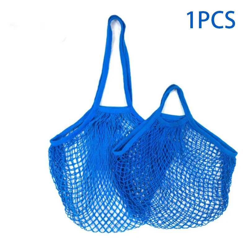 Portable Reusable Grocery Bags - Cotton Mesh String Shopping Tote