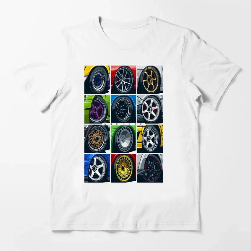 Luxury Wheels Fragments JDM Civic Type R T-Shirt for Summer