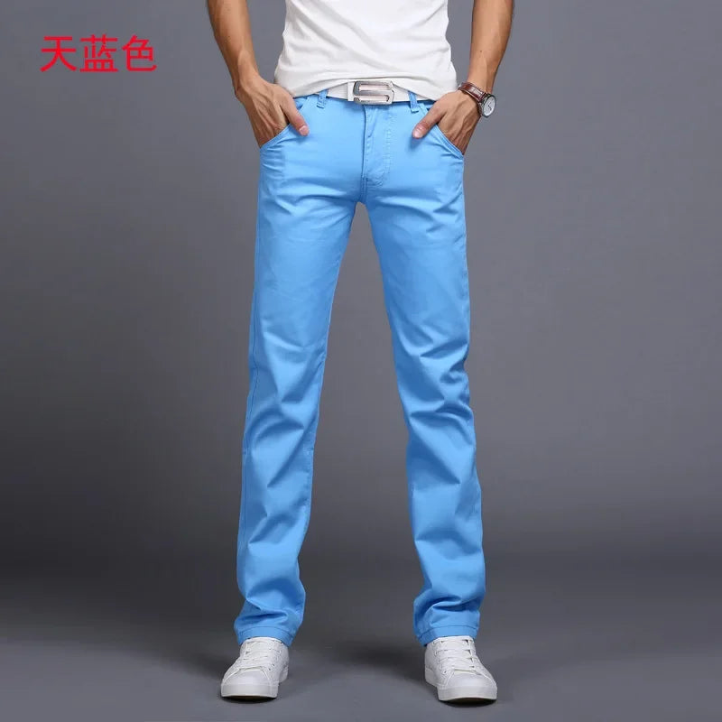 New Spring Casual Pants - Men's Straight Fit Stretch Chino Trousers