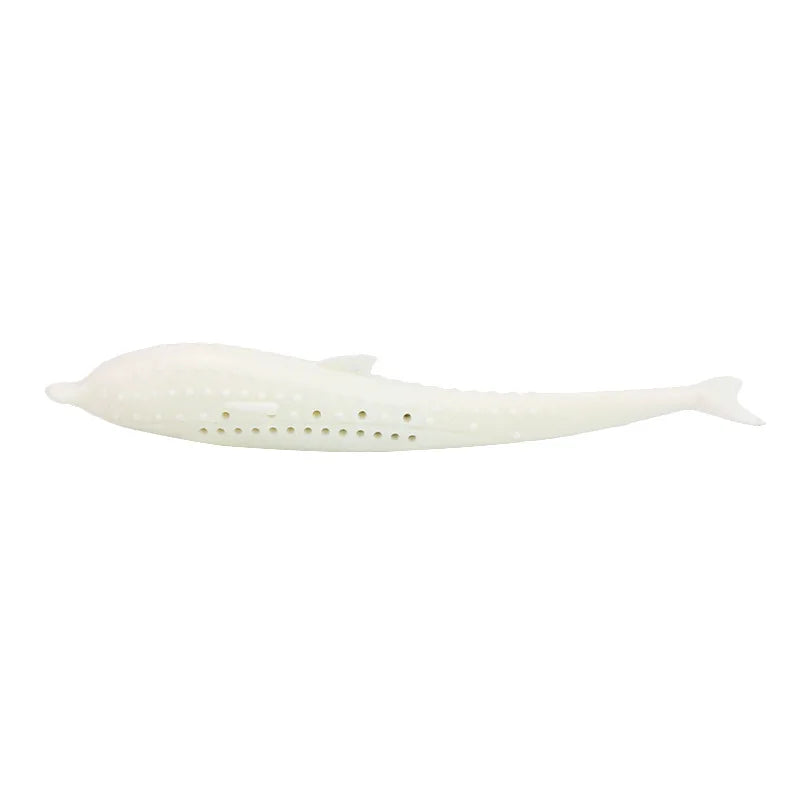 Fish-Shaped Cat Teeth Brushing Toy β Silicone Chew Toy with Catnip