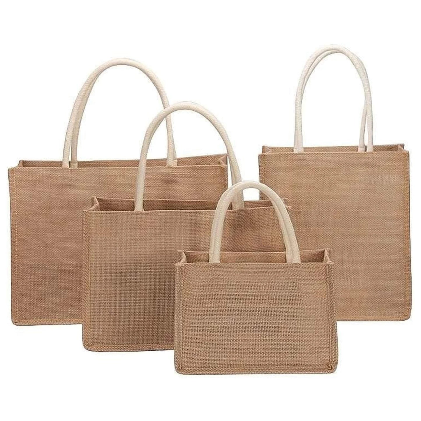 Fashion Burlap Tote Bag - Vintage Jute Beach Shopping Handbag