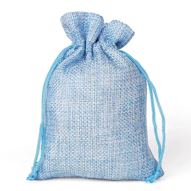 10Pcs Jute Natural Burlap Bag - Multi-Size Jewelry & Gift Bags