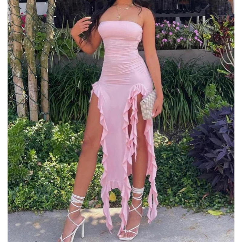 Sexy Tassel Fairy Dress - Aesthetic Tube Top Irregular Midi Dress