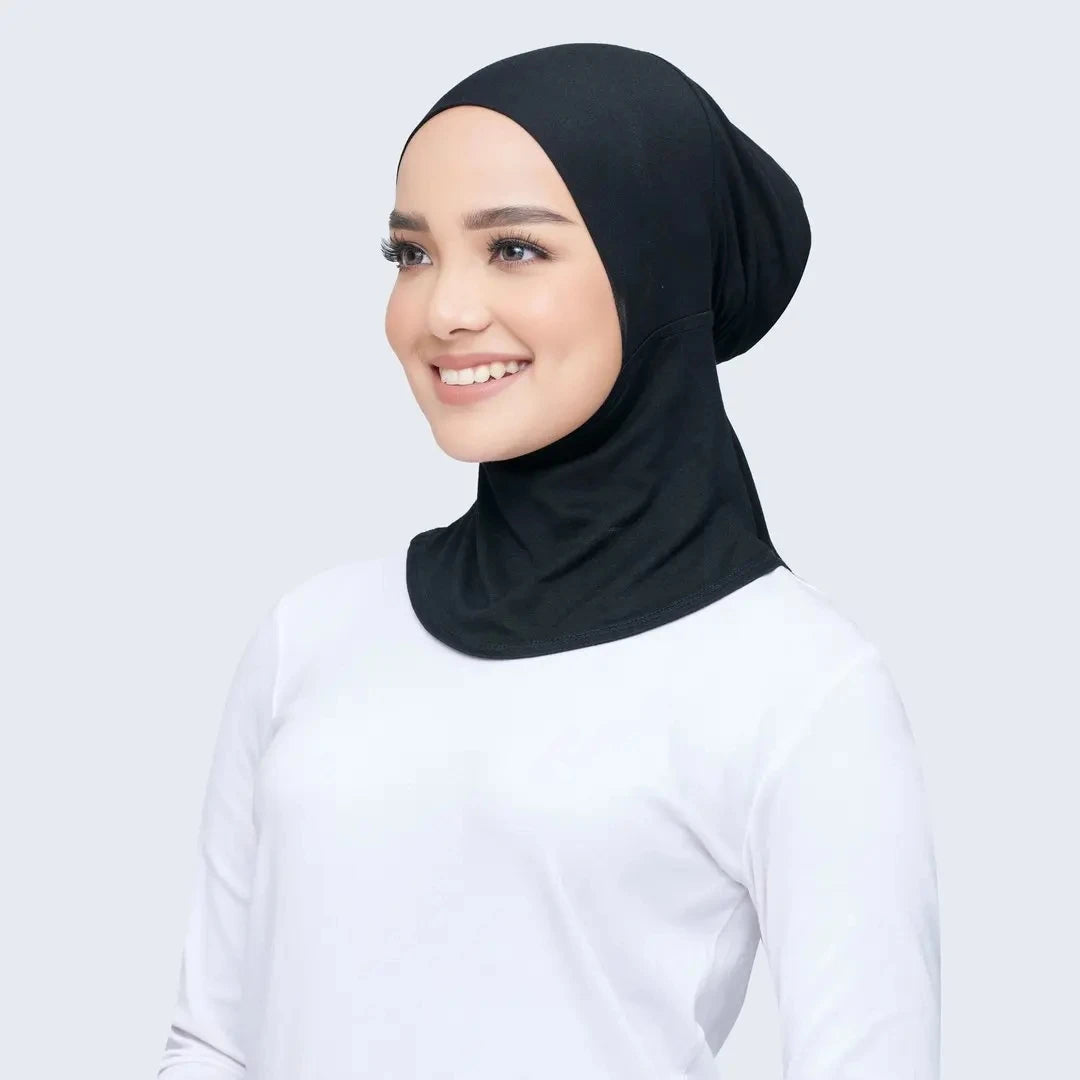 Adjustable Modal Hijab Cap - Stretchy Turban Full Neck Coverage
