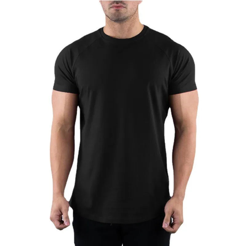 Men's Plain Gym T-shirt - Summer Fitness Cotton Slim Fit