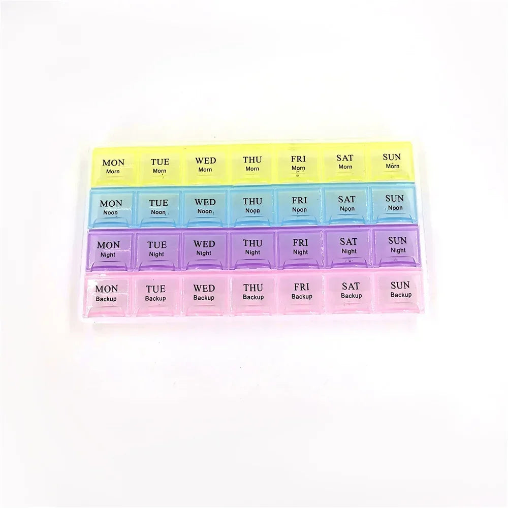 Weekly 7 Days Pill Box - 28 Squares/21Grids/14Grids Organizer