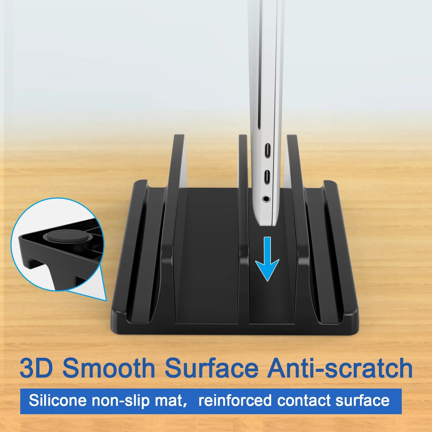 Vertical Laptop Stand 3 Slots - Universal Docking Station for MacBook