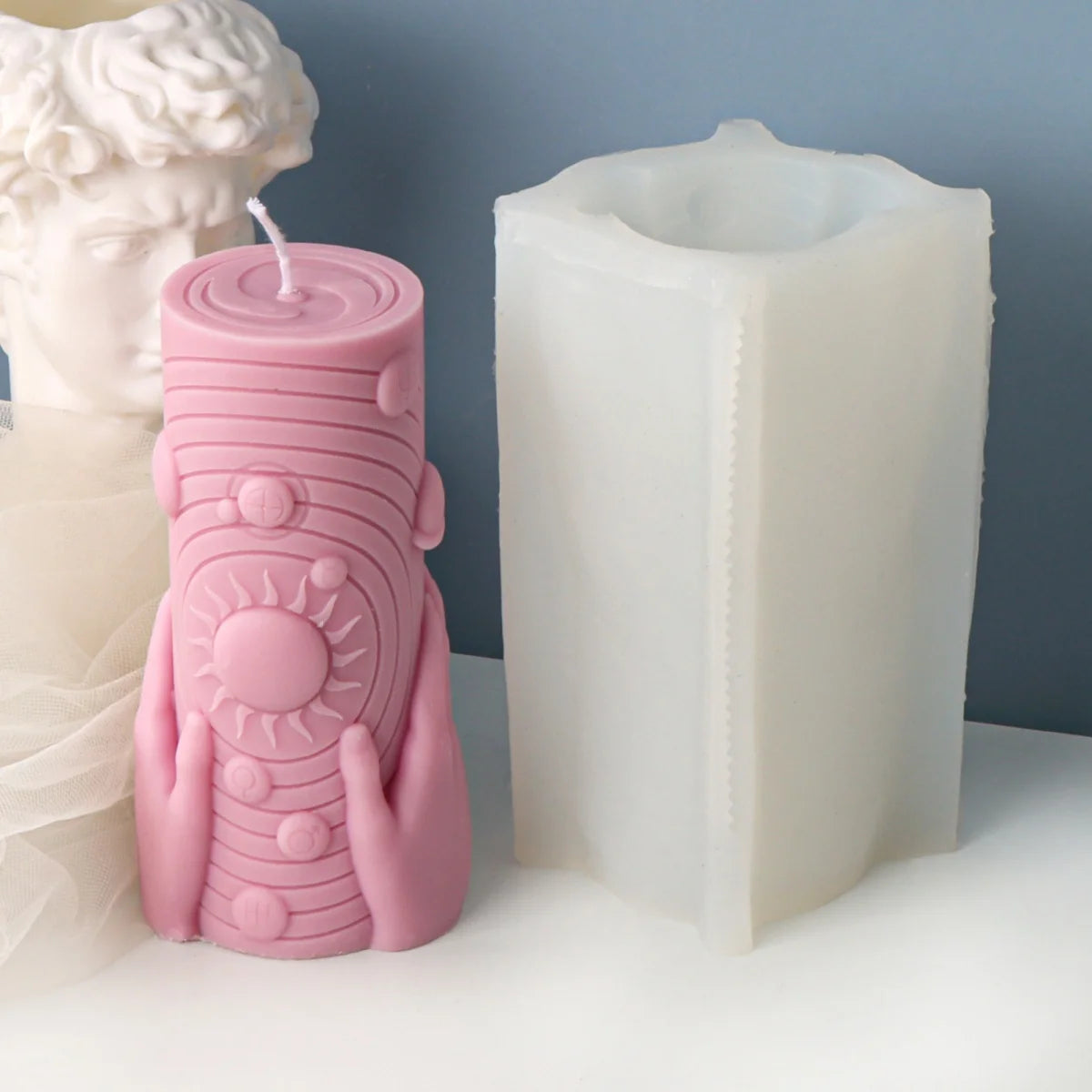 3D Moon Phase Candle Mold - Zodiac Pillar Candle Making Tool
