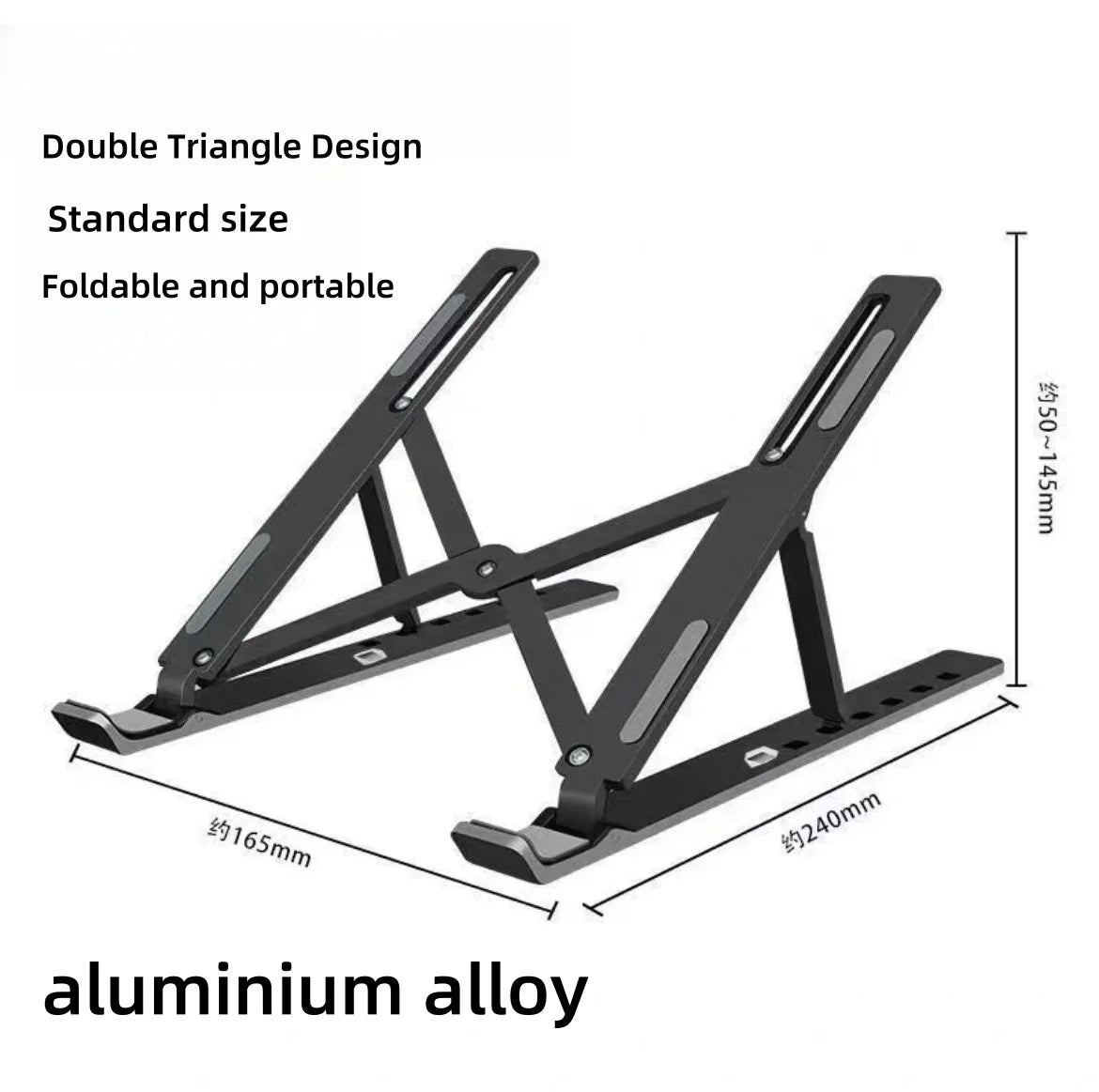 Foldable Aluminum Alloy Laptop Stand - Adjustable Height for iPad