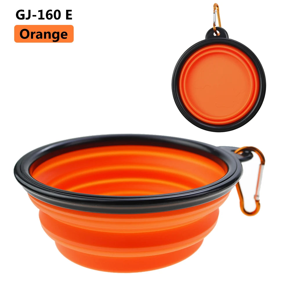 350ml Folding Pet Bowl - Portable Travel Dog & Cat Bowl with Keychain