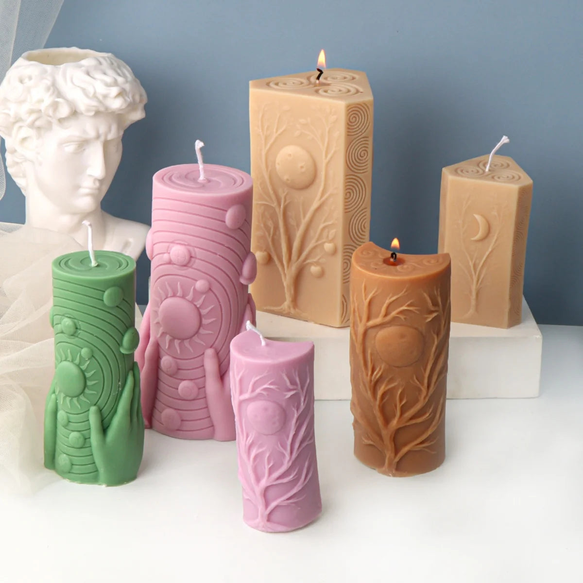 3D Moon Phase Candle Mold - Zodiac Pillar Candle Making Tool