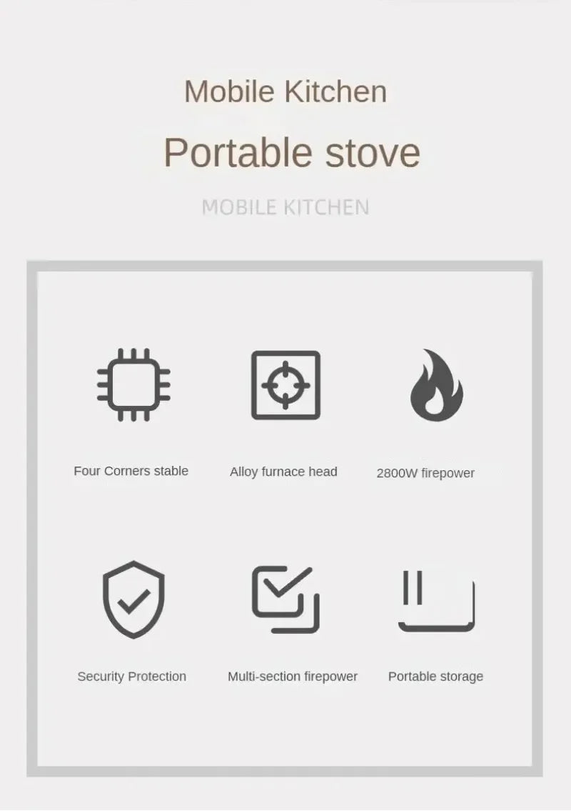 Portable Mini Square Stove – Ultra-Light Camping Cookware