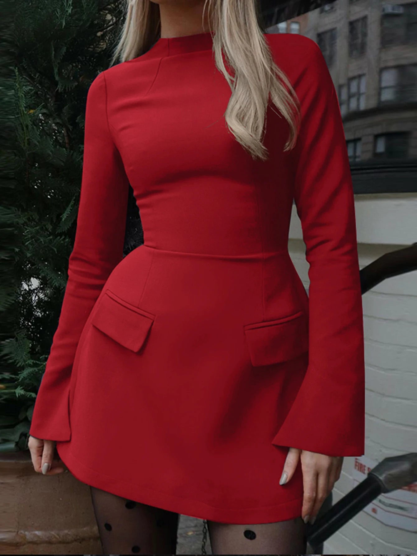 Dulzura Long Sleeve Zipper Bodycon Mini Dress - Elegant Office