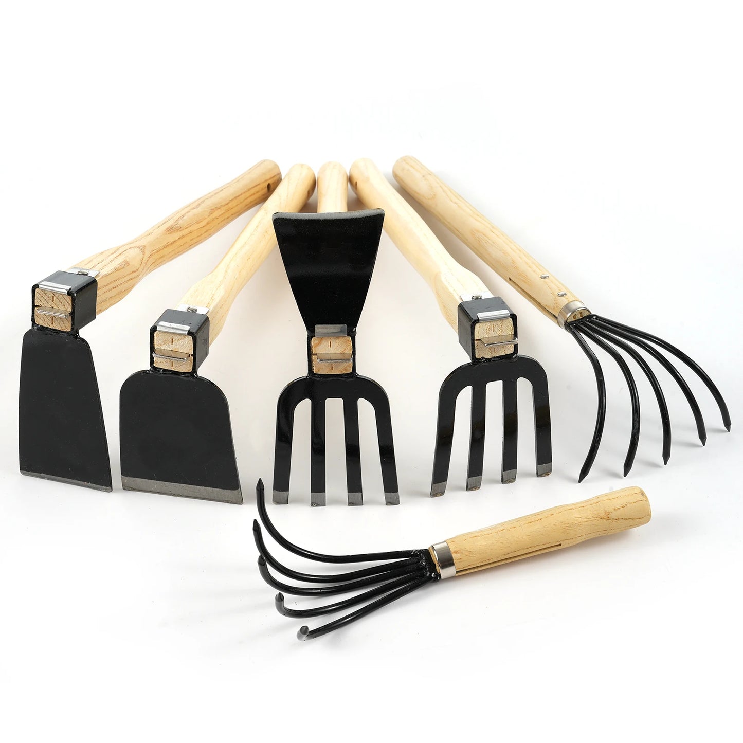 Small Hoe with Short Wooden Handle | Handheld Garden Tool for Loosening & Weeding Soil