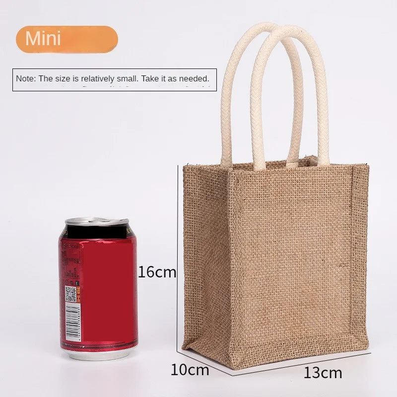 Fashion Burlap Tote Bag - Women's Jute Beach Shopping Handbag