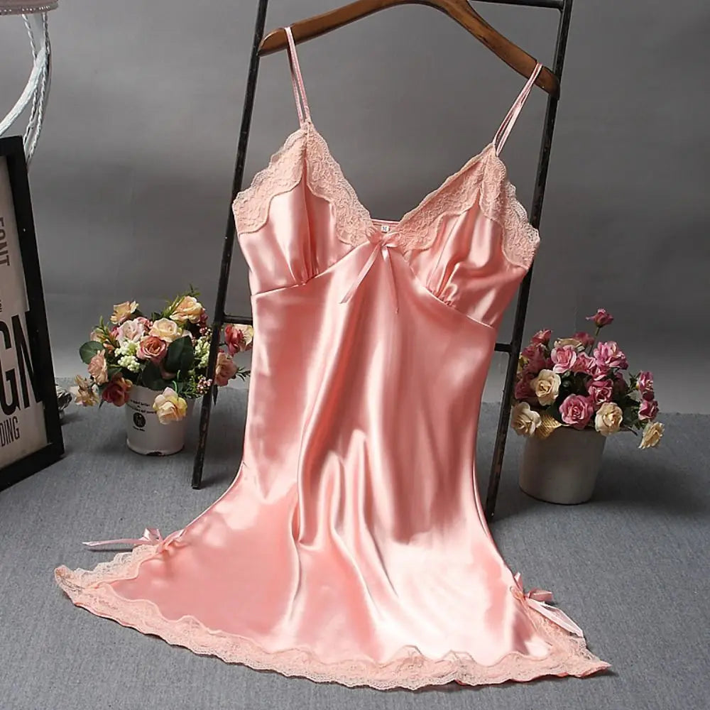 Sexy Lace Patchwork Camisole - Lingerie Nightgown for Women
