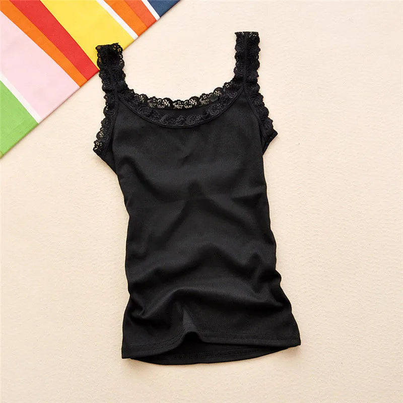 Summer Top Women Sleeveless Lace Tank Top - Sexy Women's Vest Tops