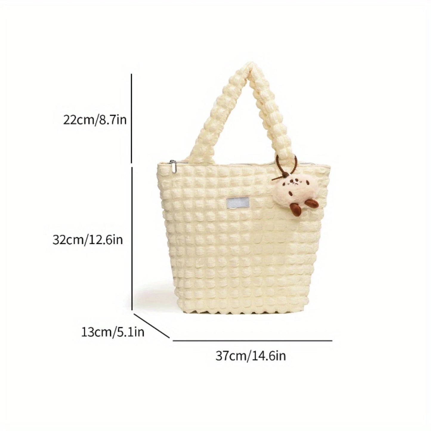 Ruched Tote Bag | Pleated Shoulder Bag | Bubble Handbag - Fashion for Women