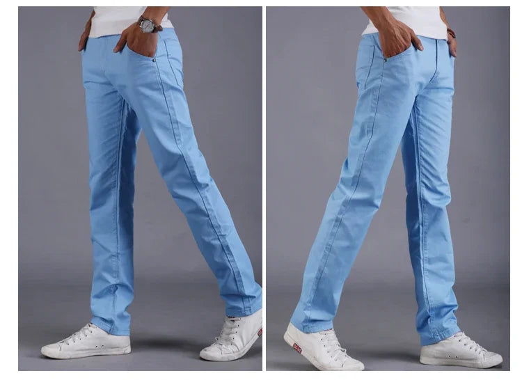 New Spring Casual Pants - Men's Straight Fit Stretch Chino Trousers