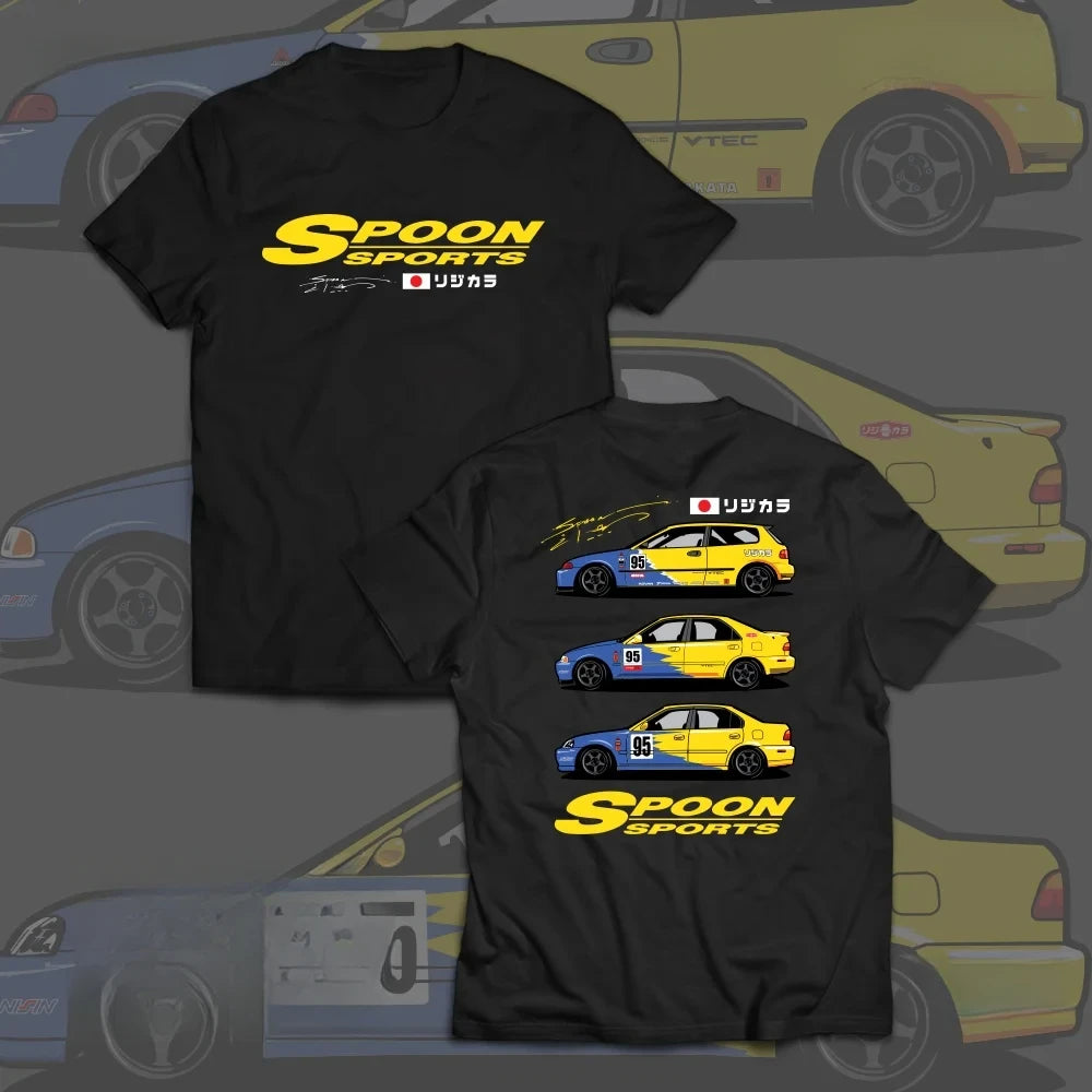 JDM Honda Civic Spoon Sport T-Shirt - EG EK ESI Graphic Print