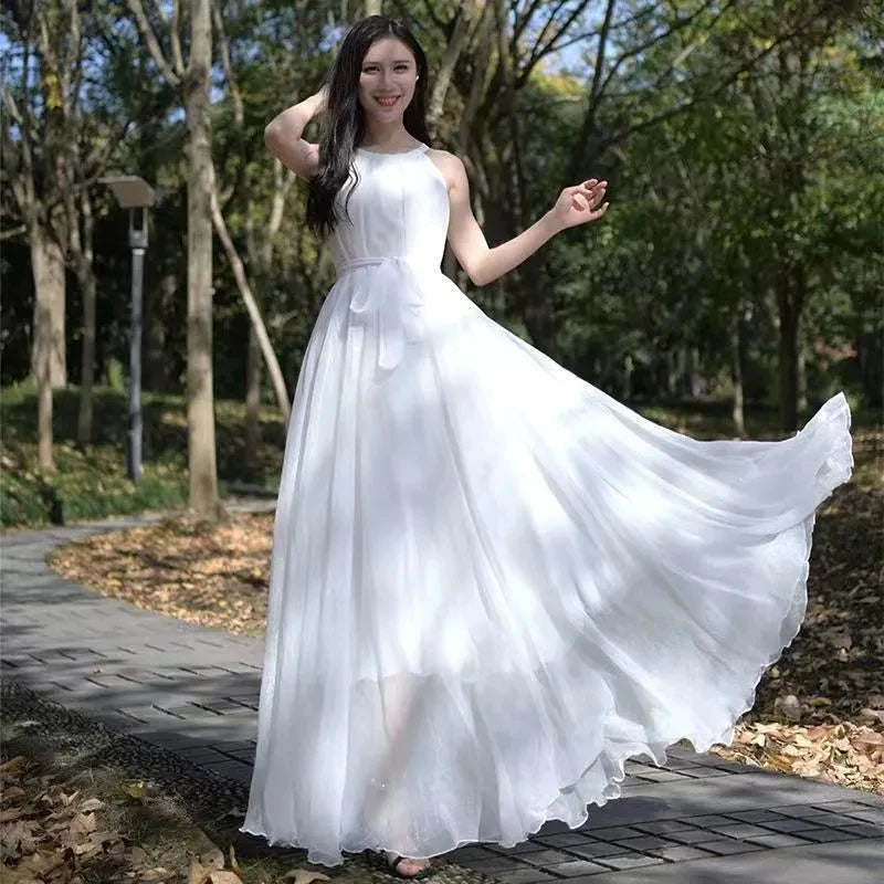Travel Photo Desert Long Dress - Summer Chiffon Beach Dress