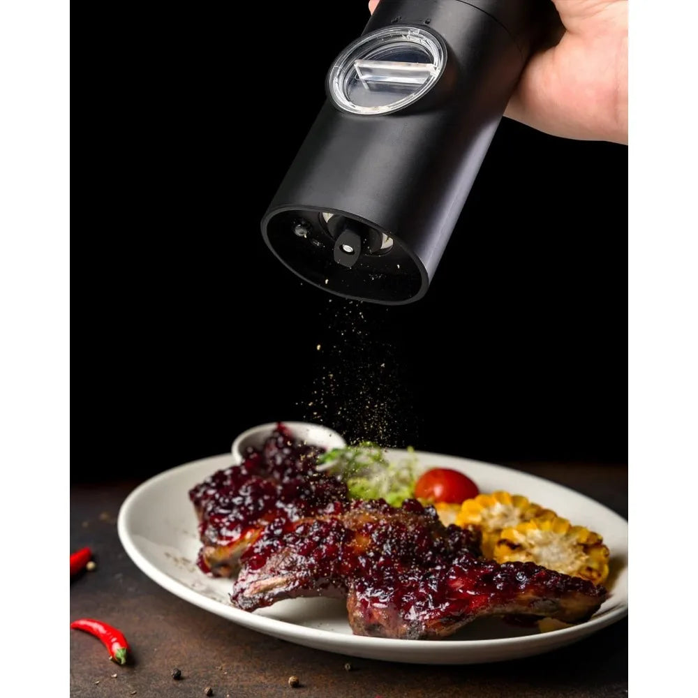 2pcs Electric Pepper & Salt Grinder Set, Battery Powered Adjustable Mill