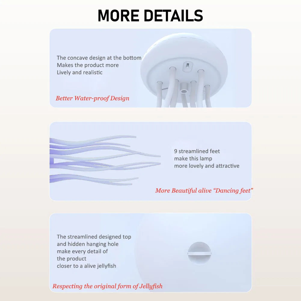 Cartoon Jellyfish Night Light - RGB Gradient LED Lamp with Voice Control