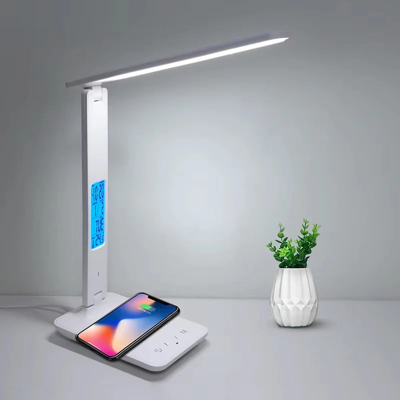 LAOPAO 10W Wireless Charging LED Desk Lamp - Dimmable with Night Light