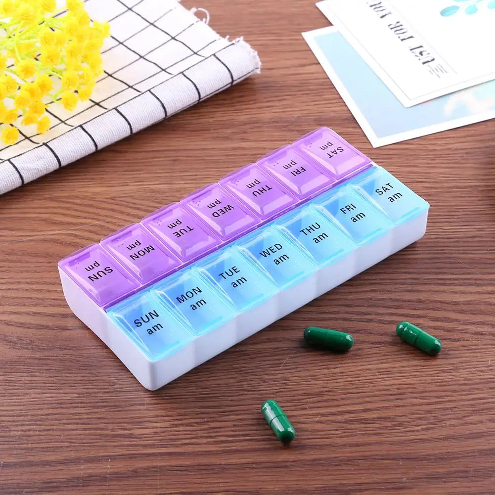 JUSTLANG 14 Grids 7-Day Pill Organizer - Travel-Friendly Storage