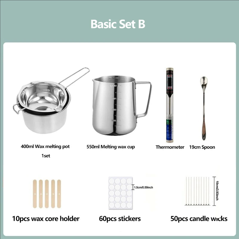 DIY Scented Candle Making Kit - Wax, Wick, Mold & Hot Plate Included