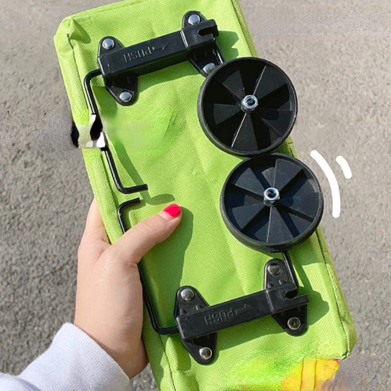 Portable Shopping Bag - Foldable Trolley with Wheels