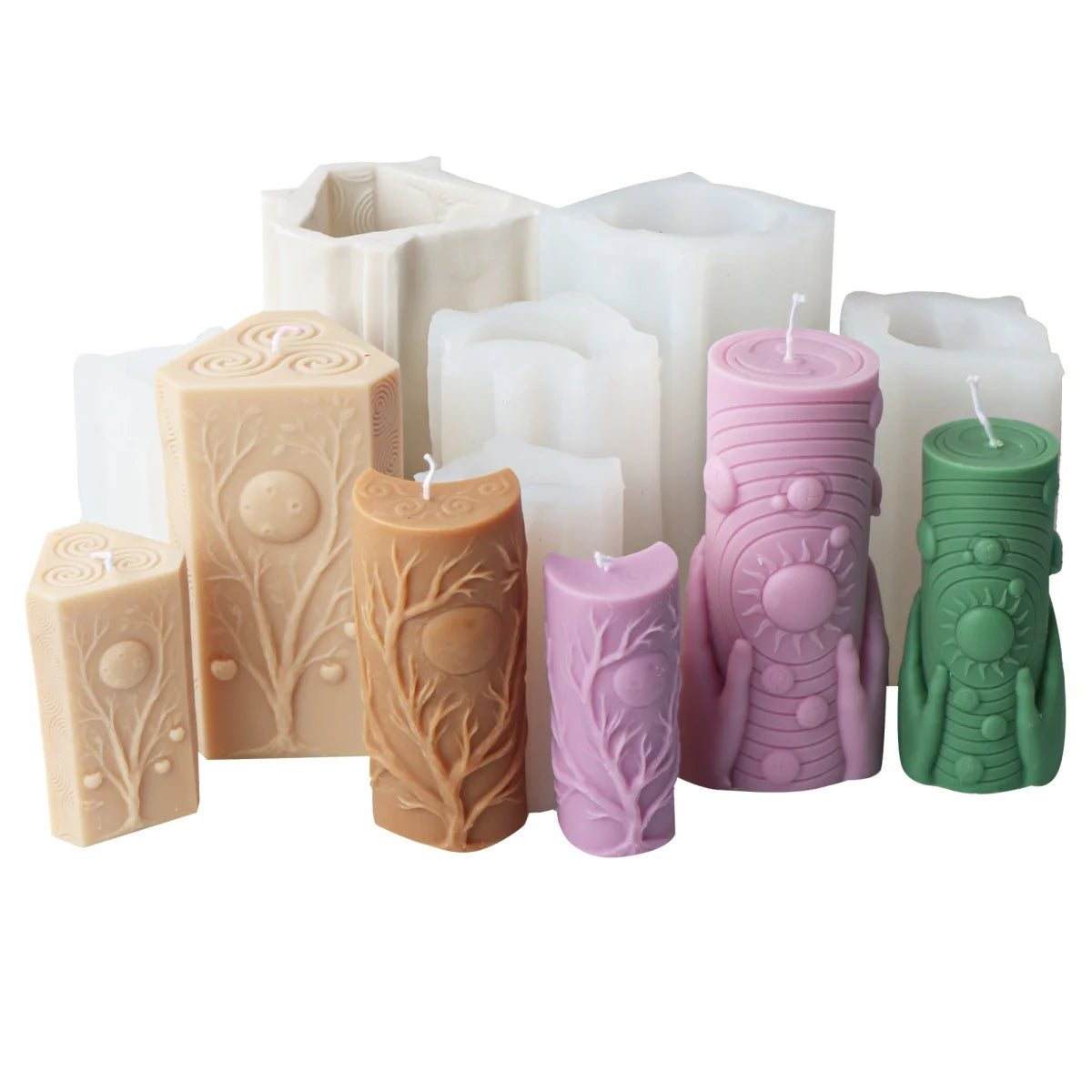 3D Moon Phase Candle Mold - Zodiac Pillar Candle Making Tool