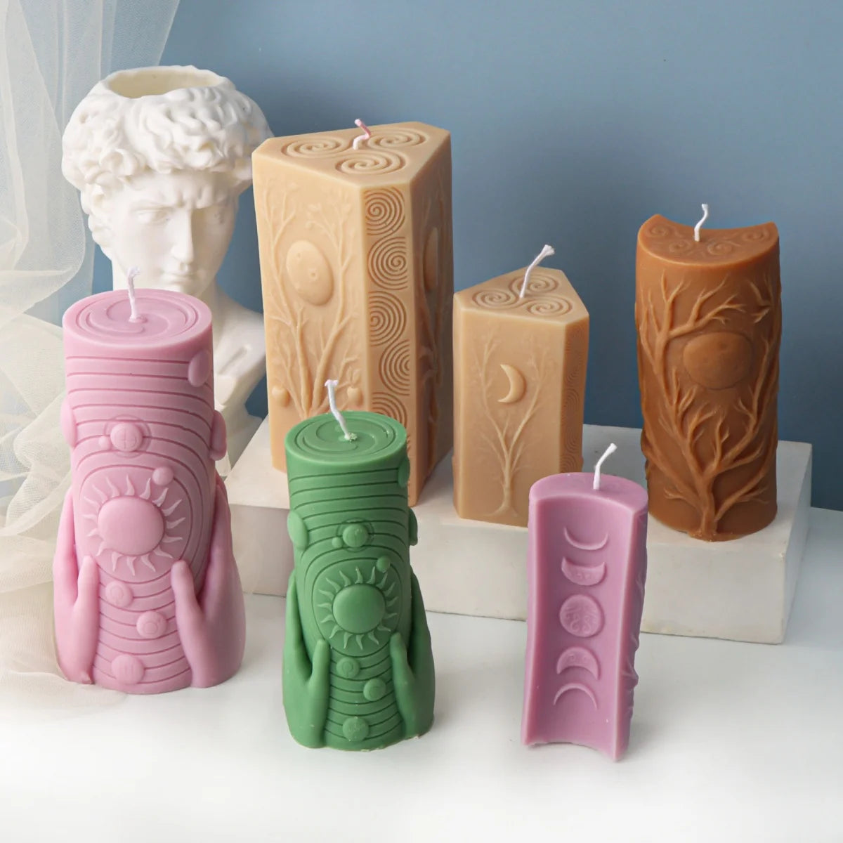 3D Moon Phase Candle Mold - Zodiac Pillar Candle Making Tool